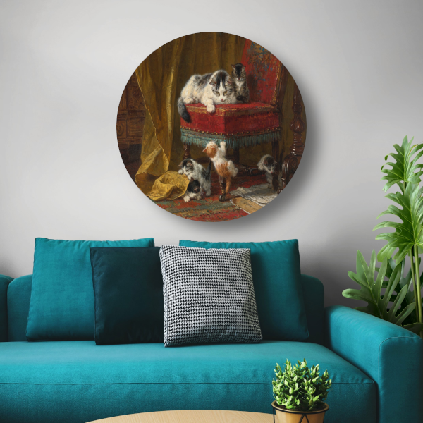 Moeders trots - Henriëtte Ronner-Knip aluminium muurcirkel