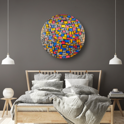 Compositie - Piet Mondriaan forex muurcirkel