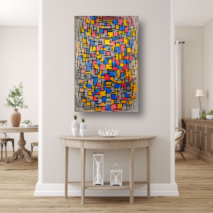 Compositie - Piet Mondriaan canvas met baklijst