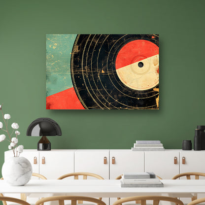 Abstracte retro vinyl kunst met patronen  canvas