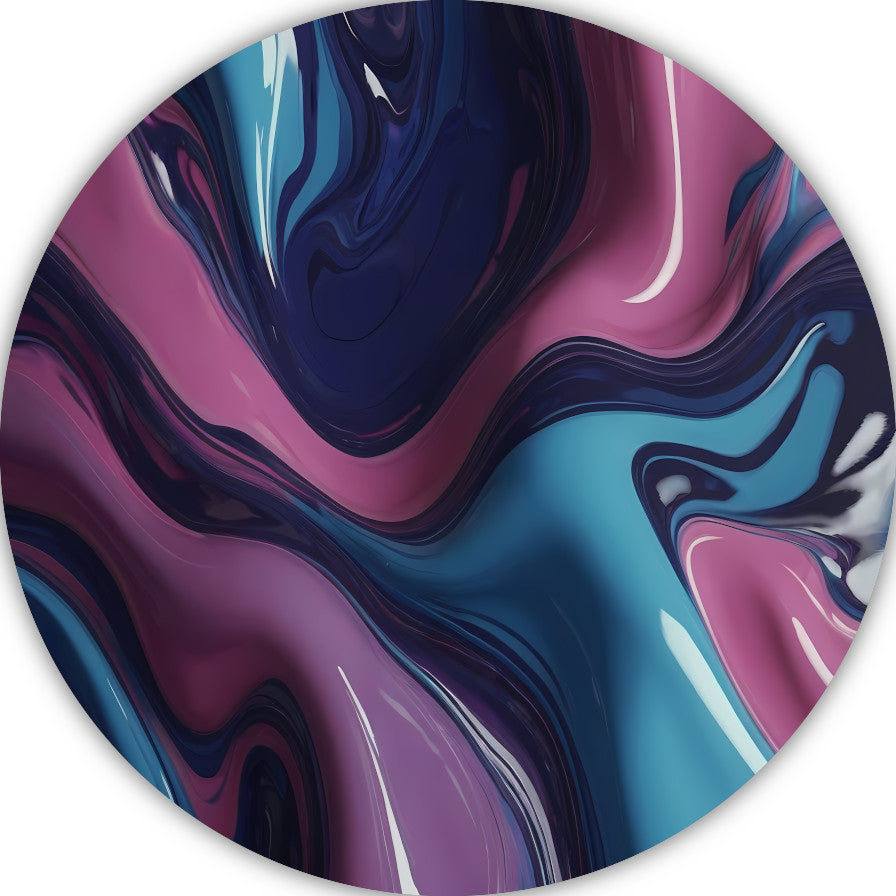 Dynamisch abstract kleurenspel in vloeistof forex muurcirkel