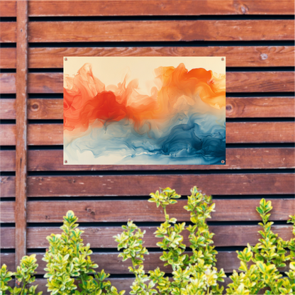 Abstract kunstwerk met levendige kleurencombinatie tuinposter