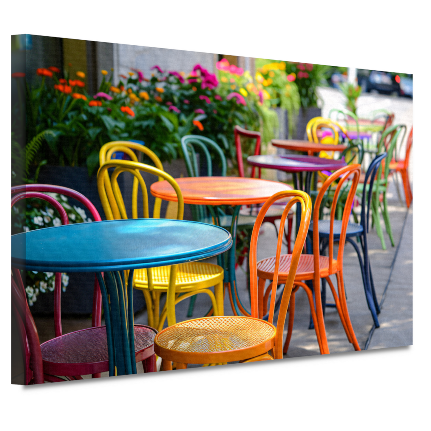 Kleurrijke minimalistische meubels canvas