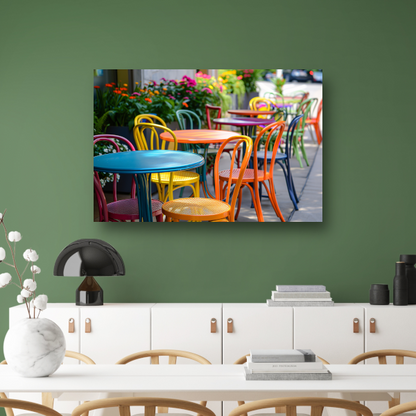 Kleurrijke minimalistische meubels canvas met baklijst