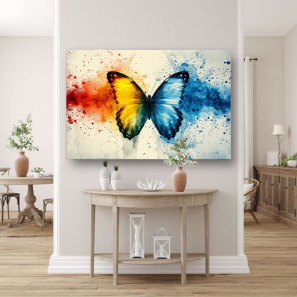 Kleurrijke vlinder met abstracte achtergrond poster