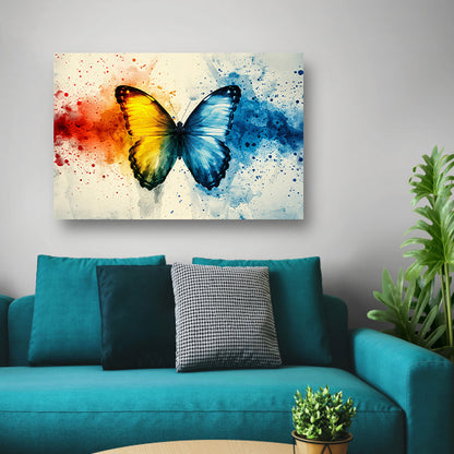 Kleurrijke vlinder met abstracte achtergrond poster