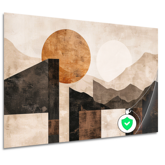 Stedelijke Skyline in Minimalistische Tinten poster