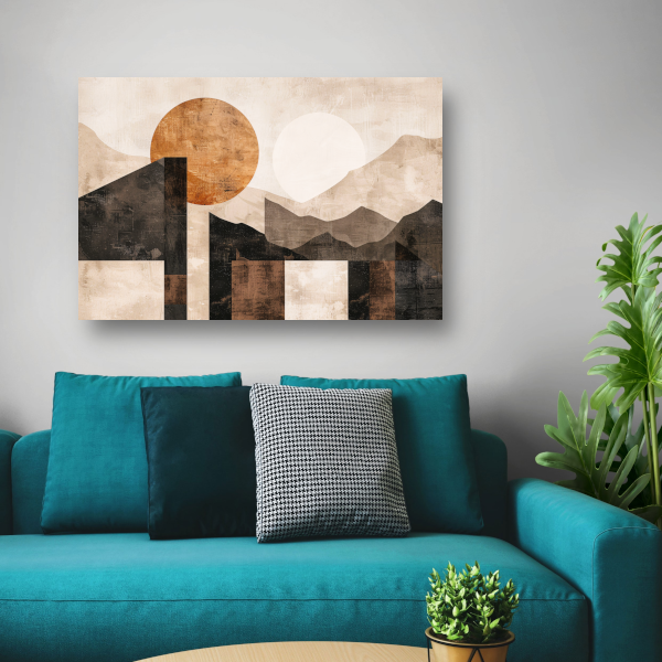 Stedelijke Skyline in Minimalistische Tinten acrylglas