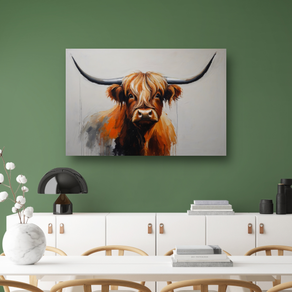 Majestic Highland Cow in Artistic Realism acrylglas