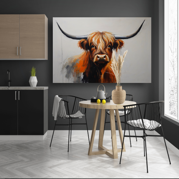 Majestic Highland Cow in Artistic Realism acrylglas