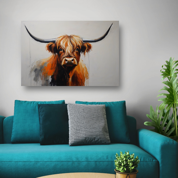 Majestic Highland Cow in Artistic Realism acrylglas