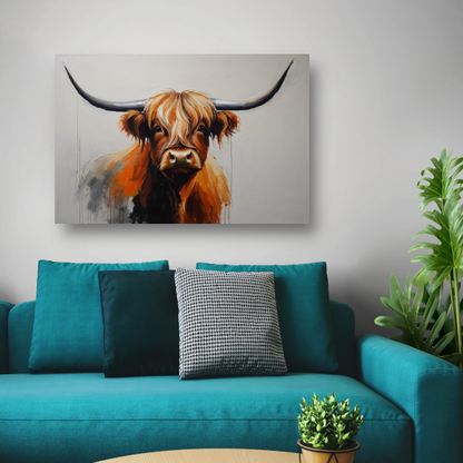 Majestic Highland Cow in Artistic Realism acrylglas