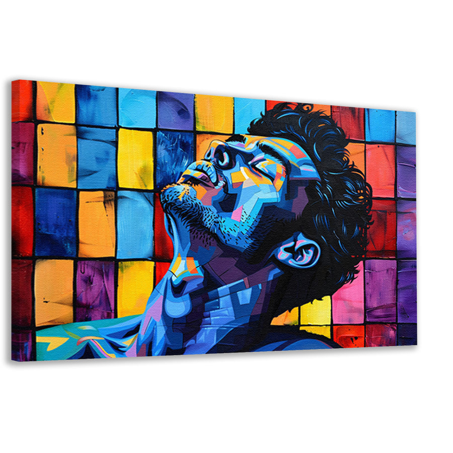Kleurrijk popart portret van een man canvas