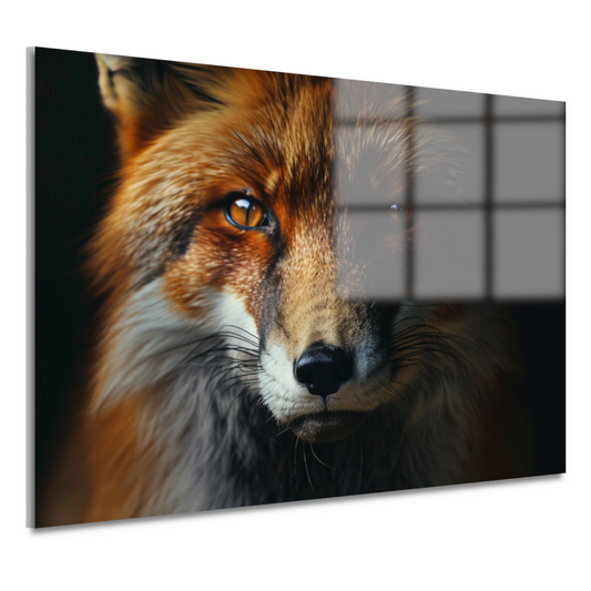 Intrigerende vos in schemerlicht acrylglas