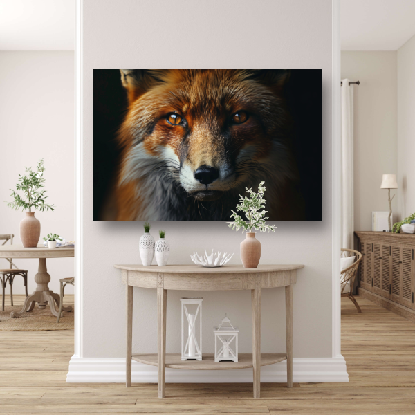 Intrigerende vos in schemerlicht canvas