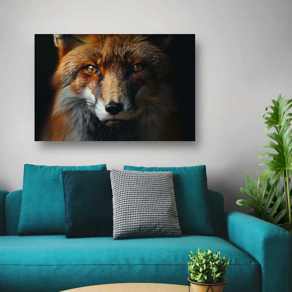 Intrigerende vos in schemerlicht canvas