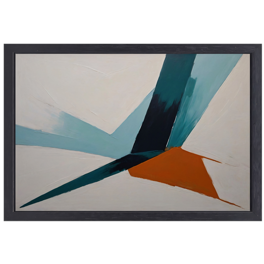 Dynamische Abstracte Compositie in Kleur canvas met baklijst