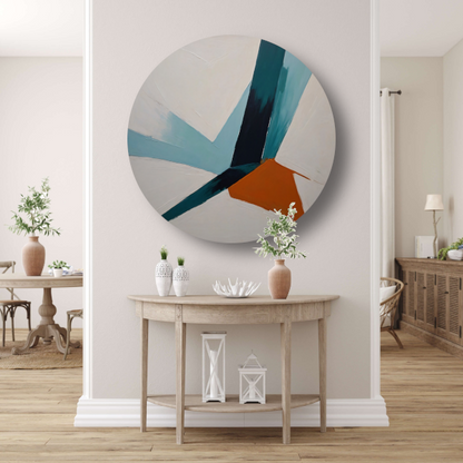 Dynamische Abstracte Compositie in Kleur forex muurcirkel