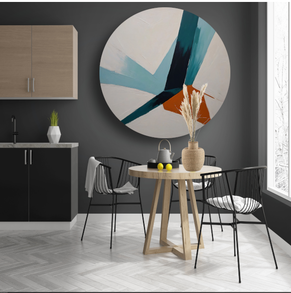 Dynamische Abstracte Compositie in Kleur forex muurcirkel