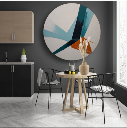 Dynamische Abstracte Compositie in Kleur forex muurcirkel