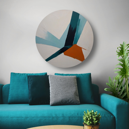 Dynamische Abstracte Compositie in Kleur forex muurcirkel