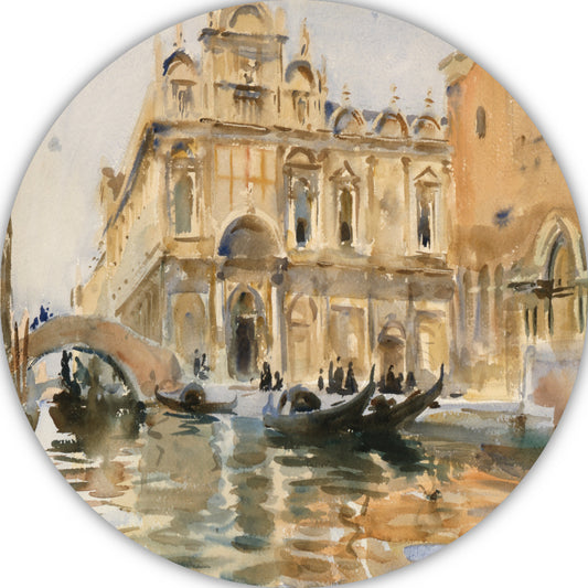 Rio dei Mendicanti, Venetië - John Singer Sargent aluminium muurcirkel
