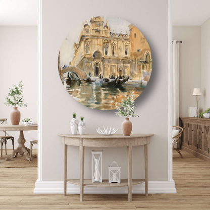 Rio dei Mendicanti, Venetië - John Singer Sargent aluminium muurcirkel
