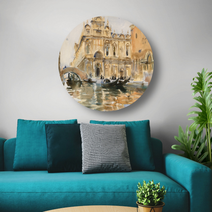 Rio dei Mendicanti, Venetië - John Singer Sargent aluminium muurcirkel