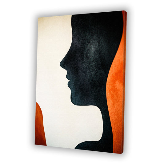 Abstract portret met kleurvlakken canvas