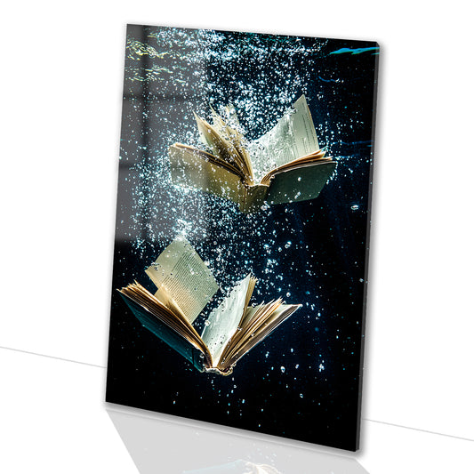 Dromerige boeken onder water acrylglas