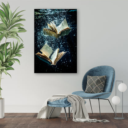 Dromerige boeken onder water acrylglas