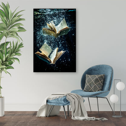 Dromerige boeken onder water canvas