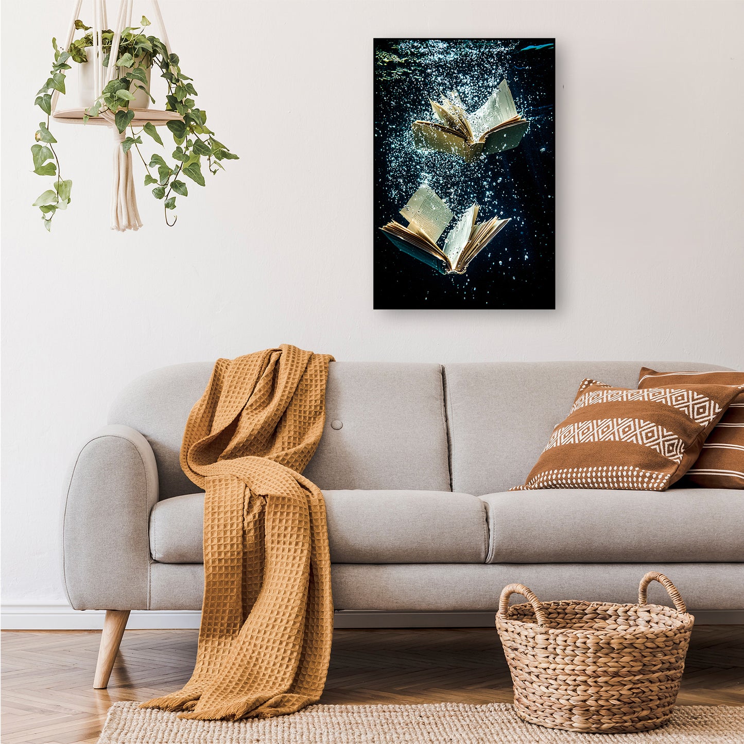 Dromerige boeken onder water canvas