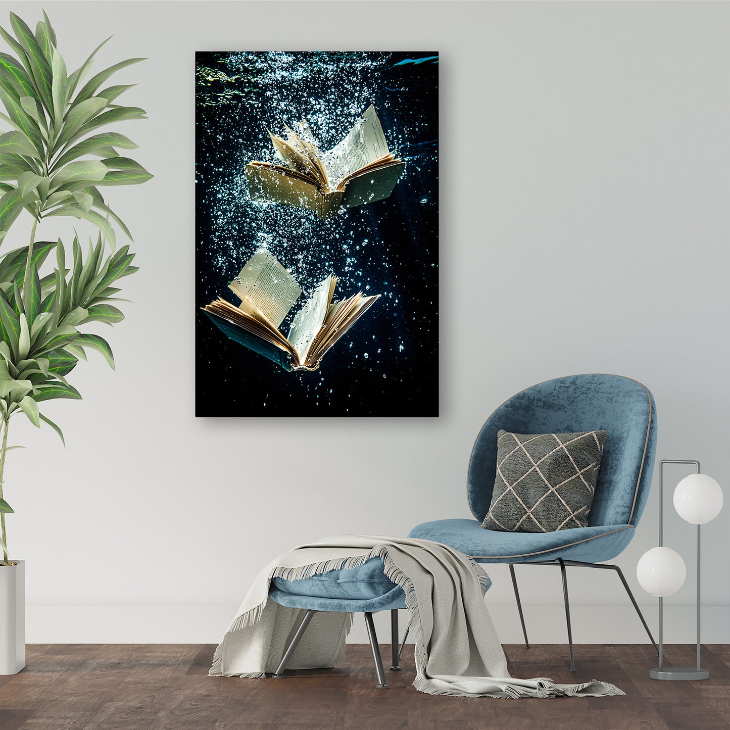 Dromerige boeken onder water poster
