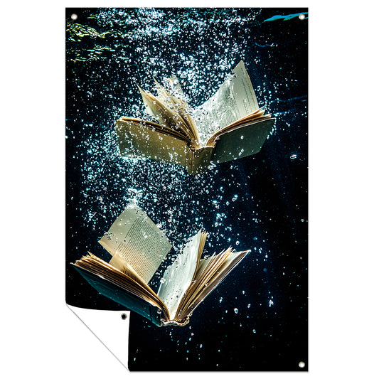 Dromerige boeken onder water tuinposter