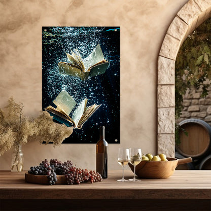 Dromerige boeken onder water tuinposter