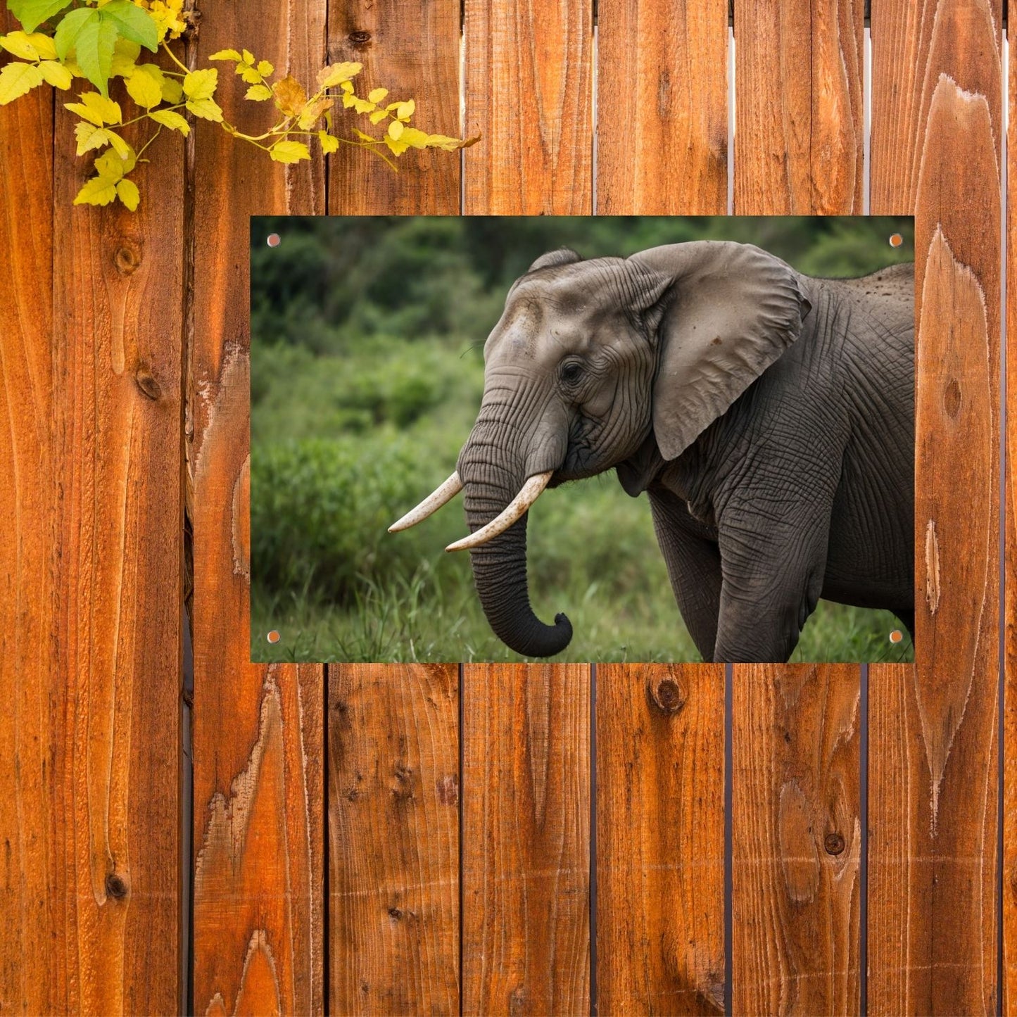 Prachtige olifant in natuurlijke habitat tuinposter