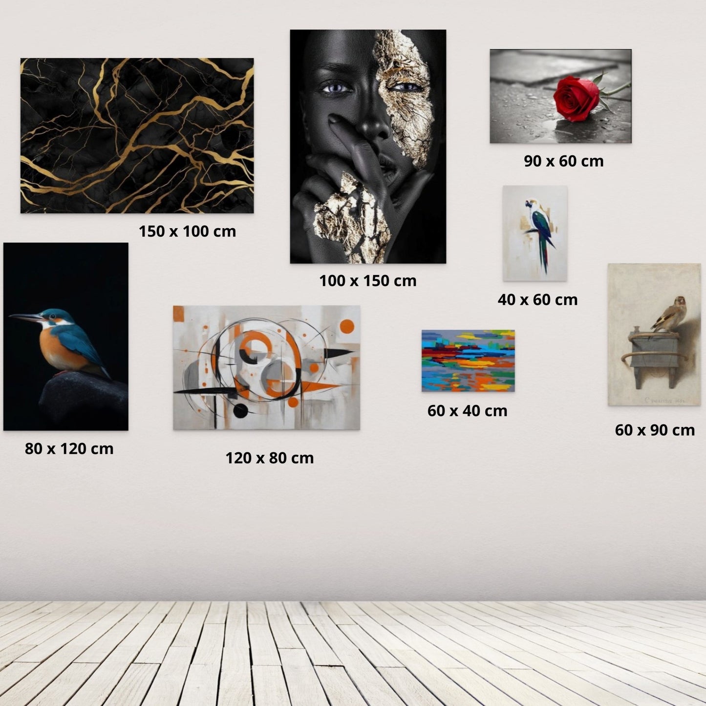 Blauwe vogel met gele accenten poster