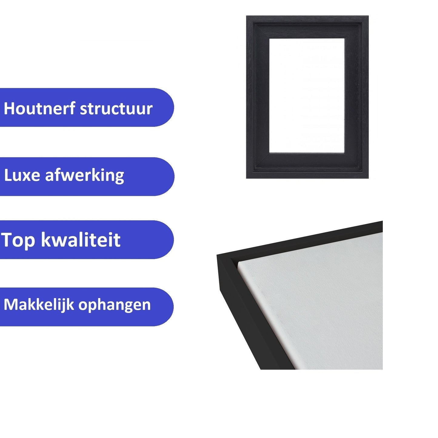 Intense Blik in Abstracte Delen canvas met baklijst