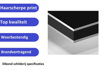 Zwart-witte hand op verweerd hout aluminium muurcirkel