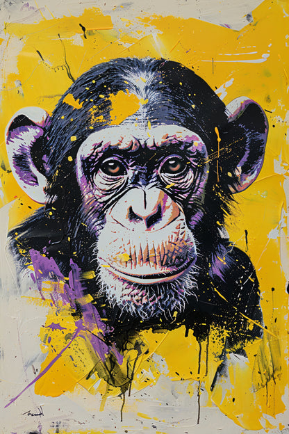 Kleurrijk popart schilderij van een aap forex muurcirkel